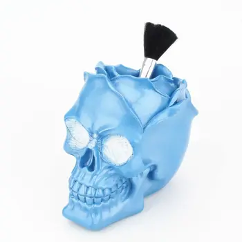 

Creative Rose Flower Skull Ornament Skeleton Pen Holder Desktop Pencil Organizer