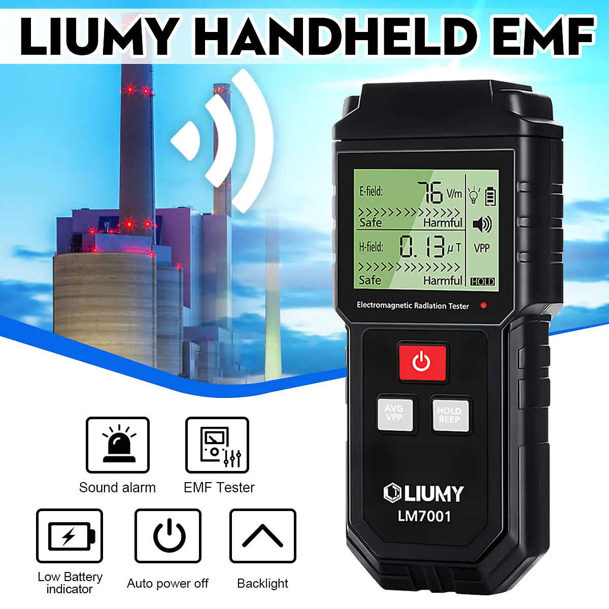 

Electromagnetic Field Radiation Tester EMF Meter Handheld Counter Digital Dosimeter LCD Detector Measurement for Computer Phone