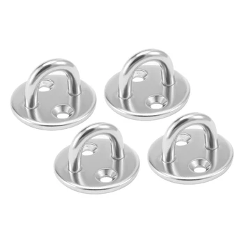 

304 Stainless Steel 5mm Thick Ring Round Sail Shade Pad Eye Plate Boat Rigging 4pcs
