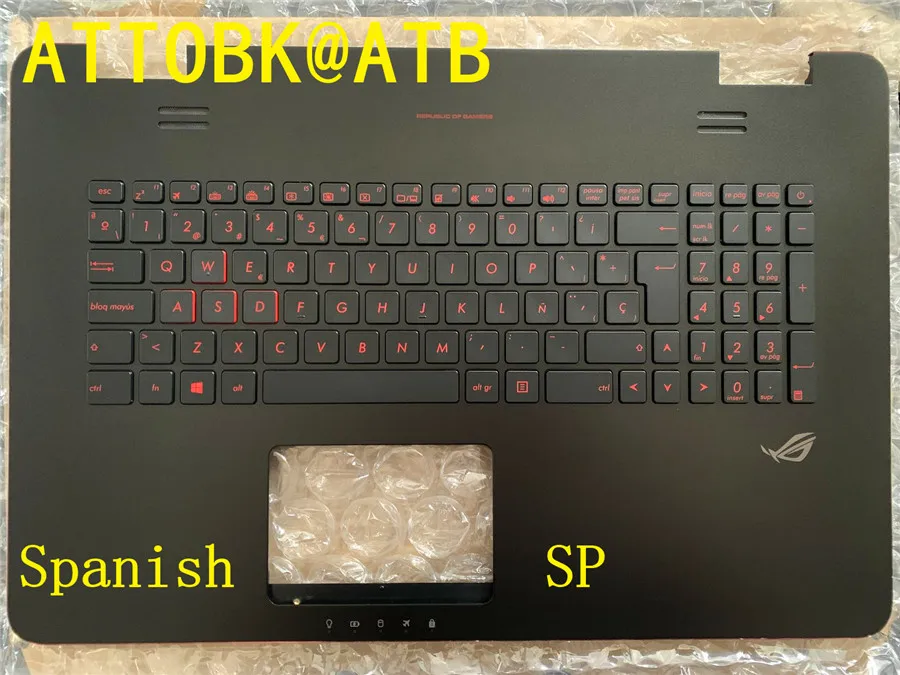 Teclado Retroiluminado Padrão com Tampa c Apto para Asus N751 N751j G771 G771jw Gl771jm Gl771jw Francês Espanhol ru Eua ar Francês - Imagem 2