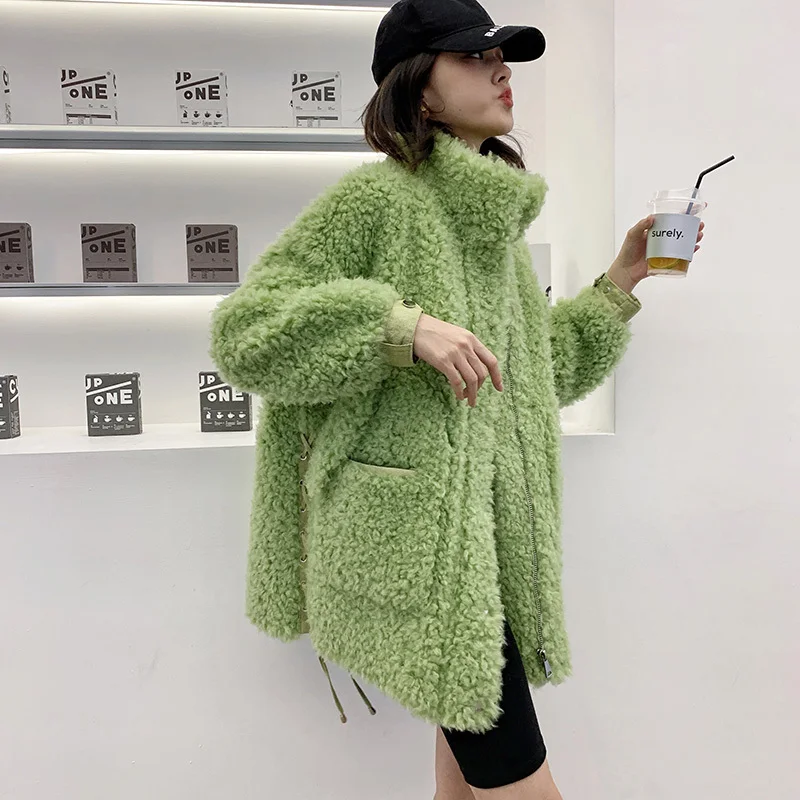 

Real Fur Coat 100% Wool Jacket Autumn Winter Coat Women Clothes 2020 Korean Vintage Sheep Shearling Tops Manteau Femme ZT4404