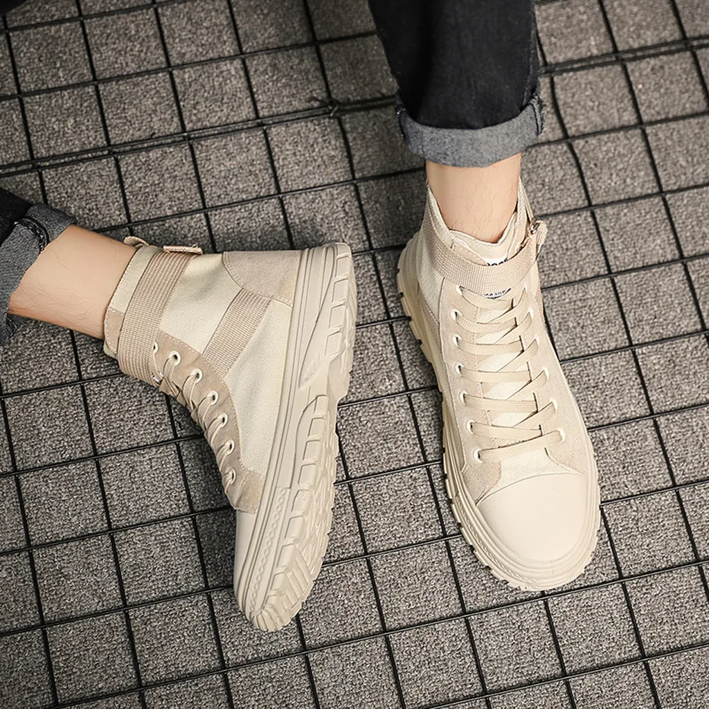 Модные мужские зимние ботинки сохраняющие тепло Ботинки martin в стиле ретро ботинки на шнуровке с поясом в английском стиле высокие рабочие парусиновые мужские ботинки на платформе