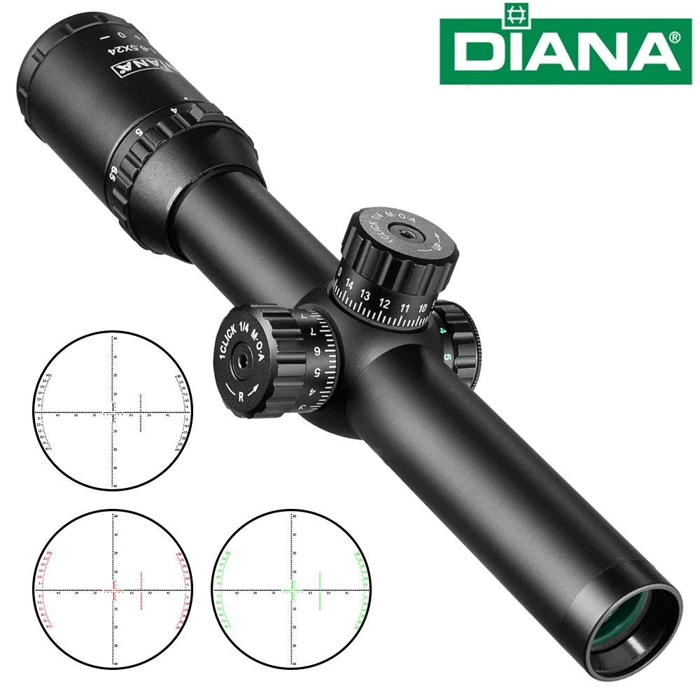 Оптический прицел DIANA 1 6. 5x24 оптический с кликом 1/4 MOA охотничий тактическая оптика для винтовки