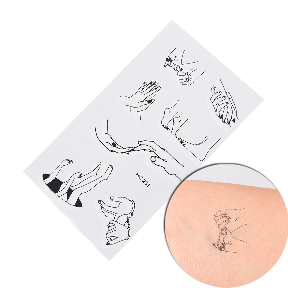 

1 Sheet Art Sexy Harajuku Waterproof Temporary Tattoo 10.5*6cm Fake Flash Tattoo Sticker Fingers Toes Body