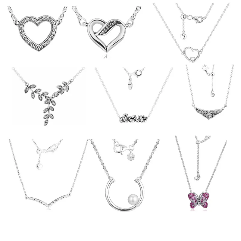 

Necklace 100% 925 Sterling Silver Original Chain Necklaces for women gift 925 collana argento free shipping