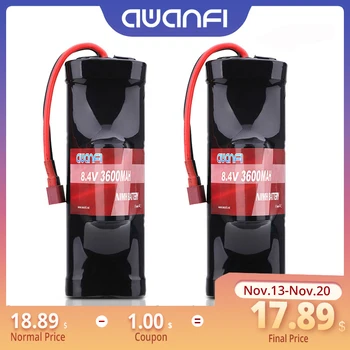 

AWANFI 8.4V 3600mAh NiMH Pack Battery 5Cell Hump with Deans Plug for 1/10 Scale RC Car Truck Boat Traxxas LOSI HPI Kyosho Tamiya