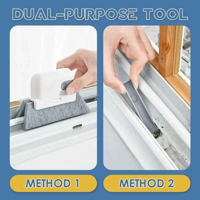 Divi vienā rievu tīrīšanas rīks Creative Window Groove tīrīšanas lupatiņa logu tīrīšanas birste Logu spraugu tīrīšanas birste Groove Brush_voghion.com
