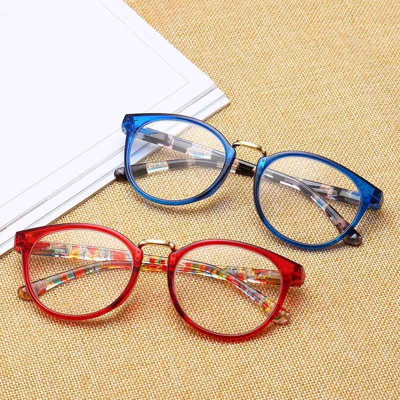 

Gratitude Parents Ultra Light PC Round Full Frame Pattern Frame Reading Glasses Men And Women Universal HD Resin Reading Glasses