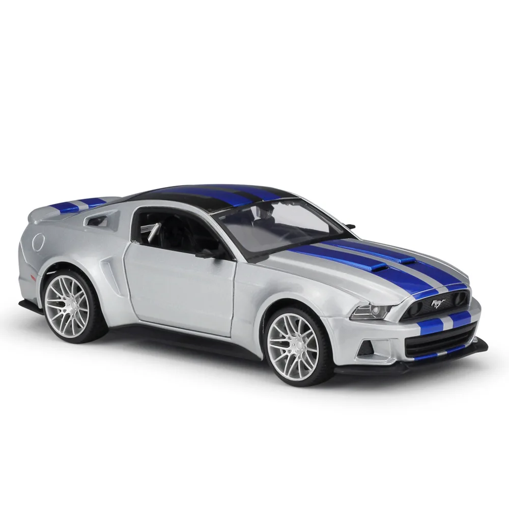 Спортивный автомобиль Maisto 1:24 2014 Mustang Street Racer серебряный белый зеленый статическая
