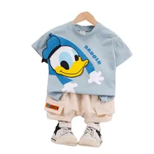 Ropa de moda de verano para niños, Camiseta de algodón, pantalones cortos, 2 unids/set/conjunto, ropa deportiva de algodón para niñas pequeñas