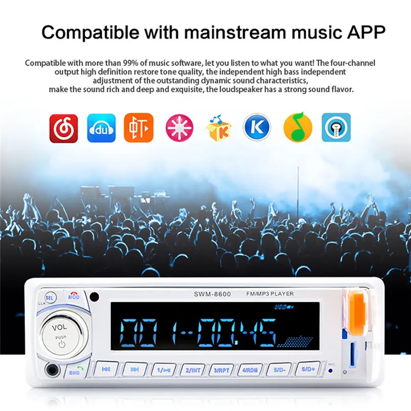 SU-8600 12V car MP3 card BT MP3 digital amplifier car mp3 player u disk radio Smart Wendeng BT link 50AUG1211