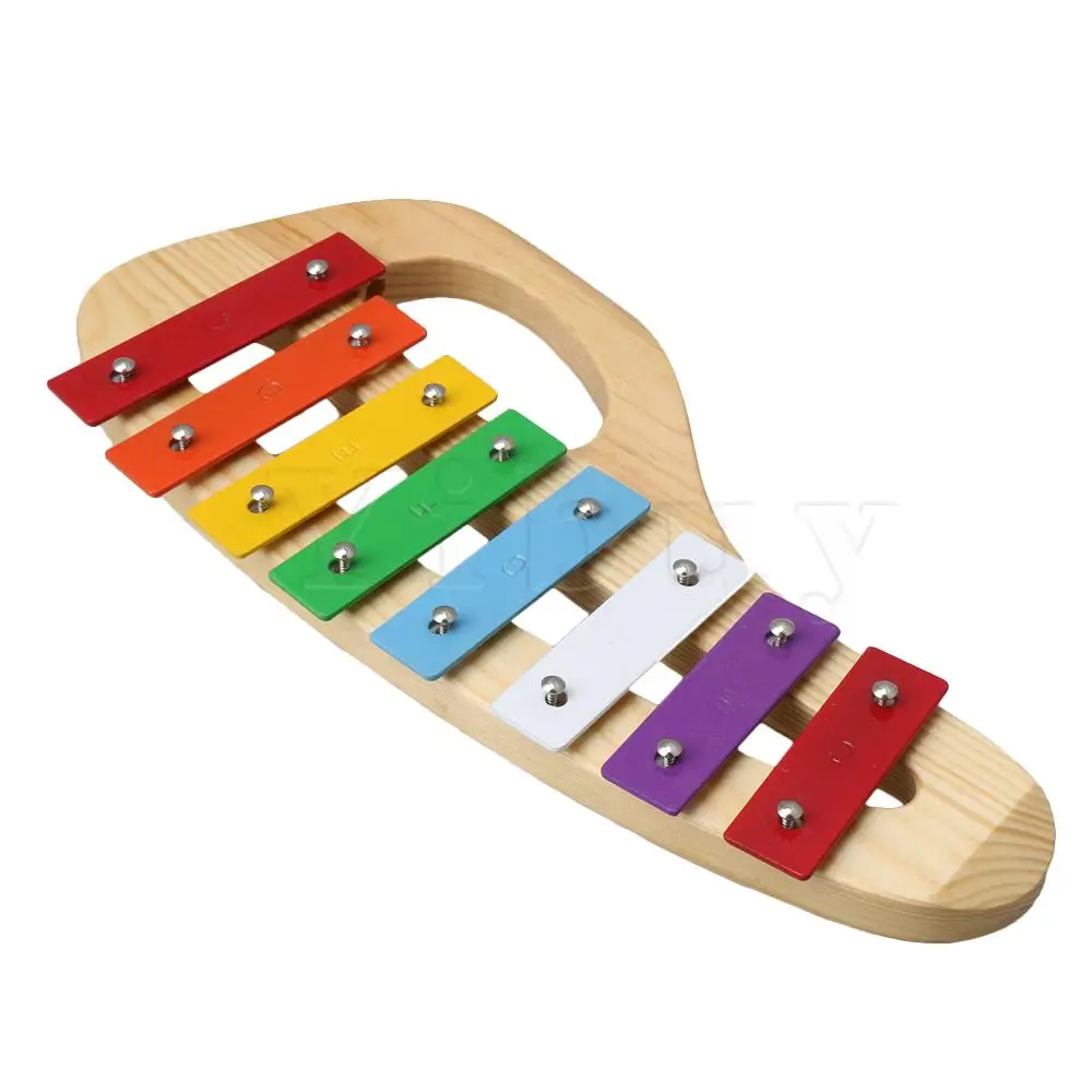 Yibuy цветной деревянный Glockenspiel ксилофон алюминиевый Портативный 8 тонов