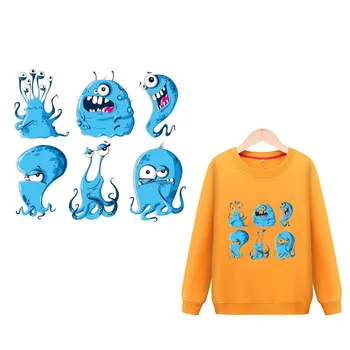

Iron on Octopus Patches for Clothing DIY T-shirt Heat Transfer Vinyl Washable Stickers Letter Patch Appliques on Clothes Press G