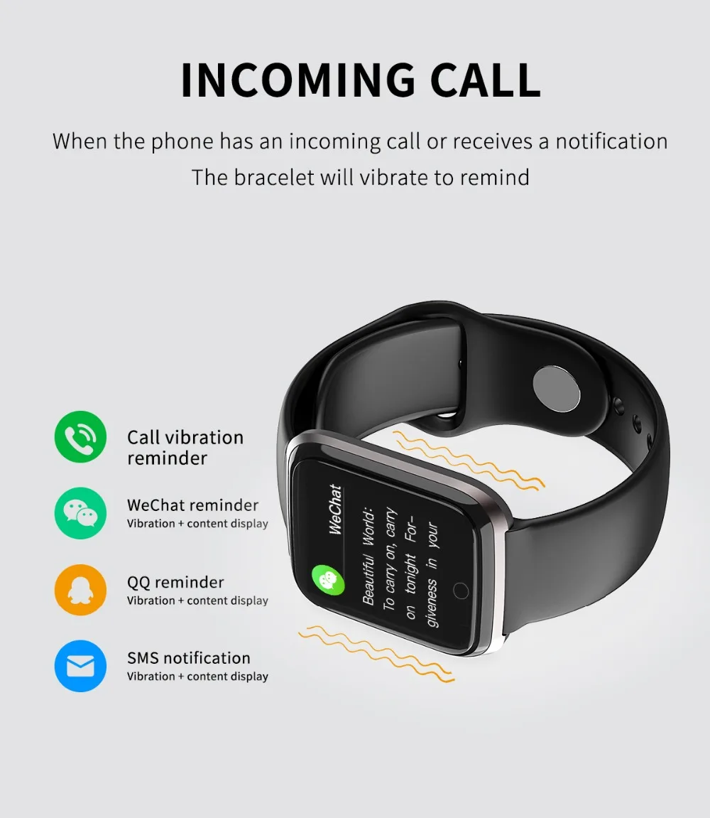 New Smart Watch Heart Rate Blood Monitor Fitness Bracelet Pressure Clock Health Watch Pedometer SmartWatch For IOS Android Phone (9)