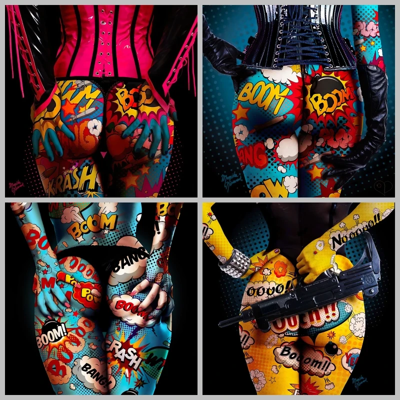 Graffiti Beauty Hip Canvas Painting Sexy Booty Poster Woman Beautiful