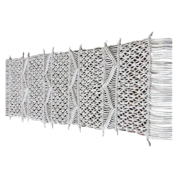 

Bohemian Style Table Mat Handmade Table Flag Knitted Tapestry Fashion Table Cloth White