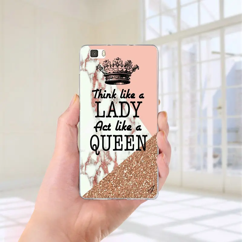 Мягкие чехлы для мобильных телефонов I Am queen Crown King Princess из ТПУ для huawei P8 P9 P10 P20 P30 Honor 6X7X7 9 mate 10 Pro Lite P Smart