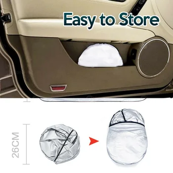 

Car Sunshade Double Sunshade With Silver Cloth Material Sunscreen 150*70CM Car Windshield Sun Shade