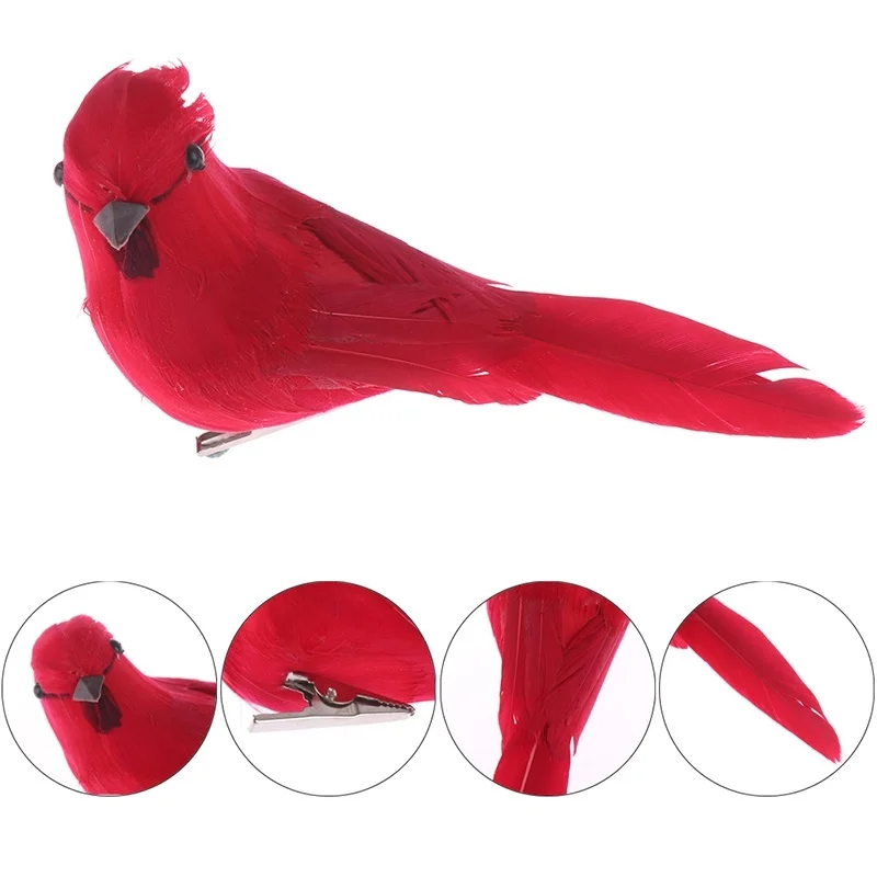 Creative Foam Feather Artificial Parrots Imitation Bird Model Home Outdoors Garden Wedding Decoration Ornament DIY Party 2PCS