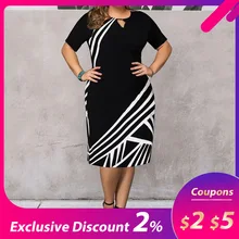 Винтажное сексуальное облегающее платье миди в полоску с принтом, популярное женское платье большого размера с круглым вырезом и коротким рукавом, женское элегантное шикарное платье в стиле ретро