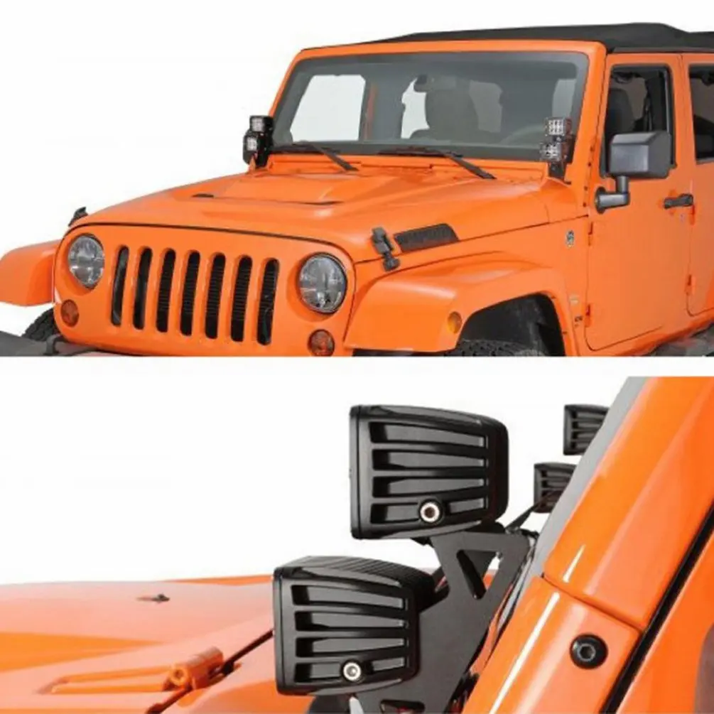 For Jeep JK A-Pillar Windshield Hinge Mount Brackets for Mounting Auxiliary Off-Road LED HID Fog and Work Lights