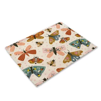 

Fashion Flower Butterfly Pattern Table Mat Kitchen Decoration Table Napkin For Wedding Table Mat Placemat Dining Accessories