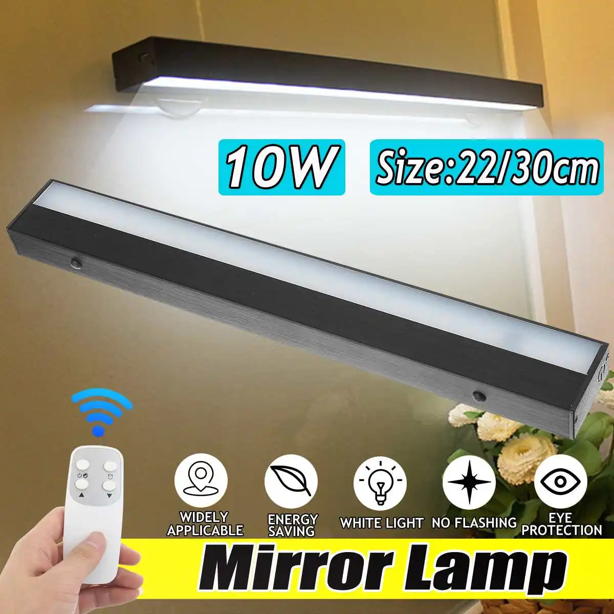 

22/30cm Mirror Lamp Led mirror light 10W Bathroom Wall Lamp Natural Light led Indoor Lighting Rechargeable mirror white light