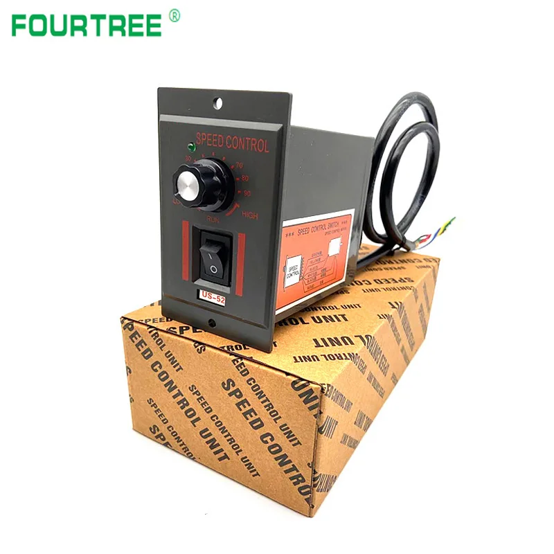 US52 Motor Speed Controller AC 220V 50/60HZ Motor Speed Pinpoint Regulator Controller Forward&Backward Governor 15W-400W