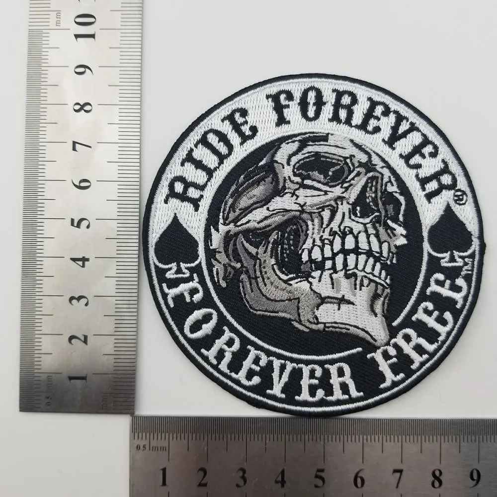 Ride Forever Free Spades нашивка с вышитым сердцем для одежды DIY Череп Железный значки