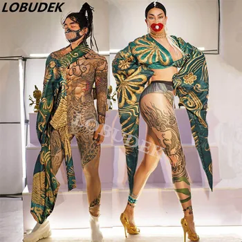 

Male Female Role-playing Cosplay Costume Ancient Clothing Halloween Party Stage Nightclub Performance Elastic Spandex Jumpsuit