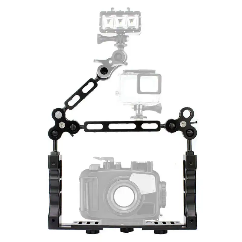  Cnc Scuba Diving Underwater Light Arm System Triple Clamp Tray Bracket Handle Grip Stabilizer Rig F