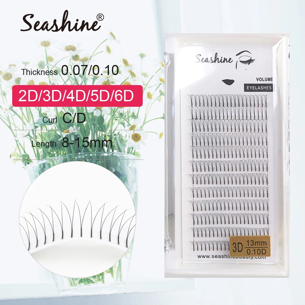 Seashine Роскошные ресницы Premade-объем-вентиляторы 2D3D4D5D6D ресницы-наращивание макияжа-инструменты русский-объем-ресницы ресниц-наращивание