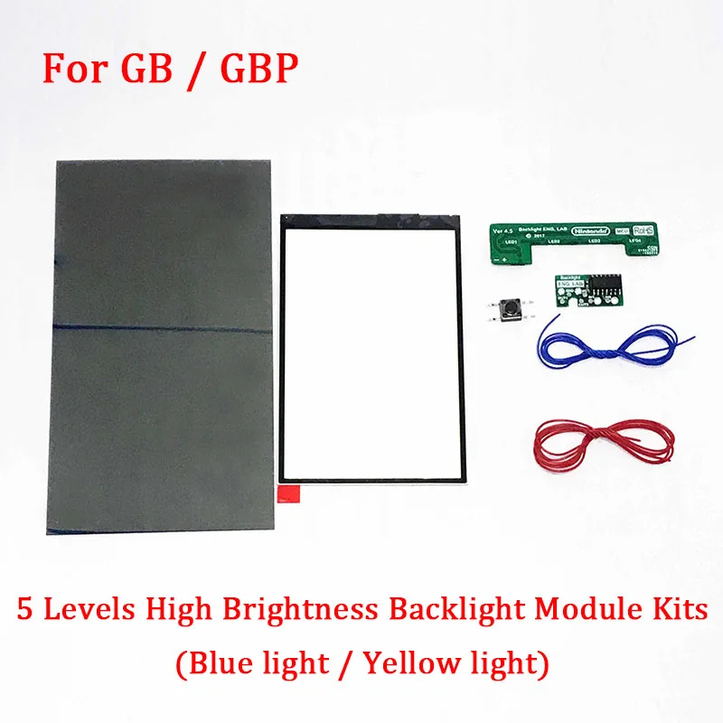 5 уровней яркость Подсветка ЖК-экран модуль наборы для GB/GBP экран ЖК-подсветка(синий свет/желтый свет) Подсветка мод
