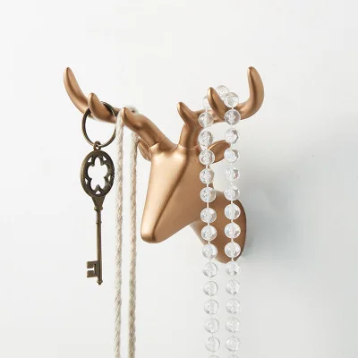 

Wall Hook Hanger Keys Creative American Hanging Racks Coat Hanger Room Over The Door Cap Decor Animal Hooks Home Storage
