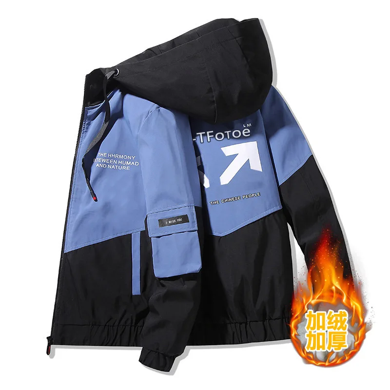 

Jacket men's 2020 new autumn and winter Korean version of the trend of men's casual workwear jacket thickened plus fleece jacket