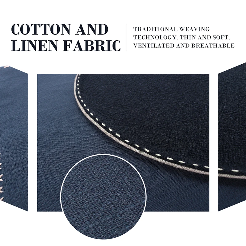 Exquisite Navy Blue Cotton And Linen Embroidered Square Pad For Femal Ring Earring Pendent Bracelet Jewelry Display Cloths
