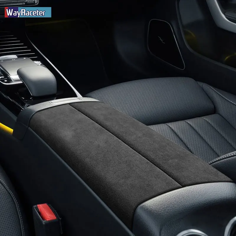 

Покрытие для автомобильного подлокотника Ultrasuede, отделка панели, наклейка для Mercedes Benz CLA Class C118 X118 W118 AMG 2020 2021, аксессуары