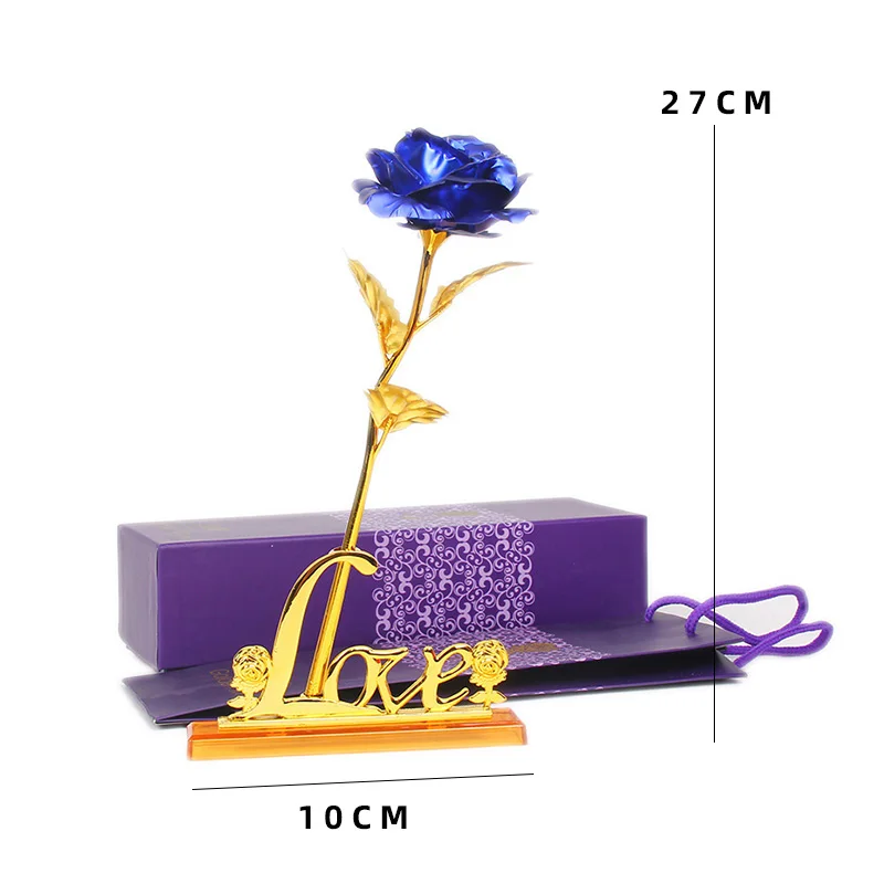 Gold Foil Valentine's Day Creative Gift Rose Gold Rose Lasts Forever Love Wedding Decor Lover Rose K1648 K