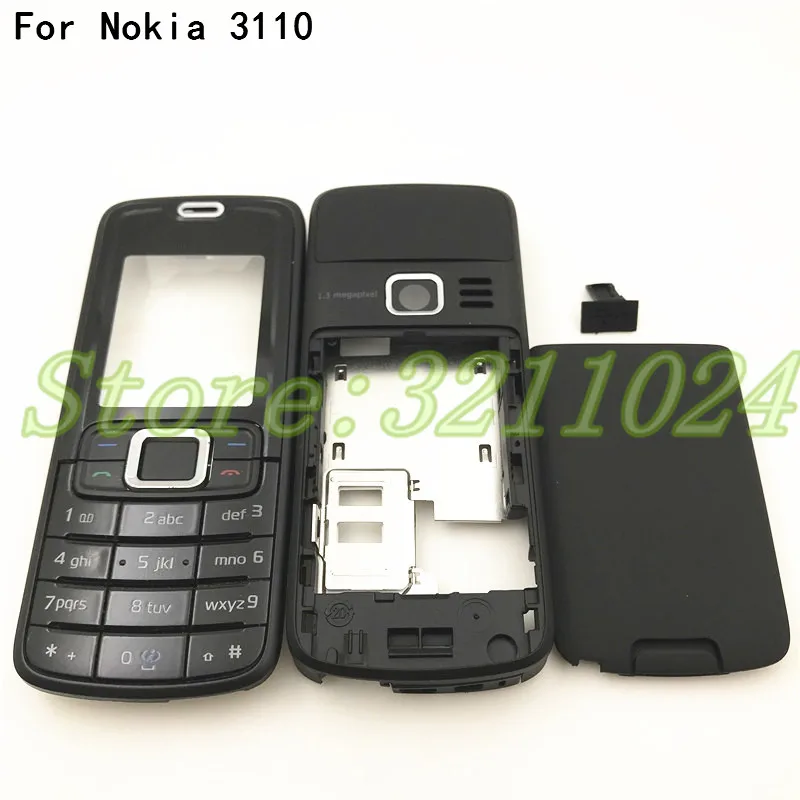 

Top Quality For Nokia 3110 3110C Housing Front Faceplate Frame Cover Case+Back Cover Battery Door Cover With English Keyboard