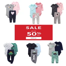 Bébé garçon fille vêtements bande dessinée ensemble à manches longues col rond body + pantalon nouveau-né vêtements unisexe nouveau-né costume coton 2020(China)