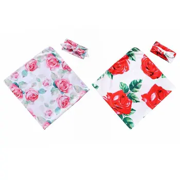 

Newborn Floral Swaddle Sleeping Bag Baby Infant Wrap Blanket Headband Photoprop