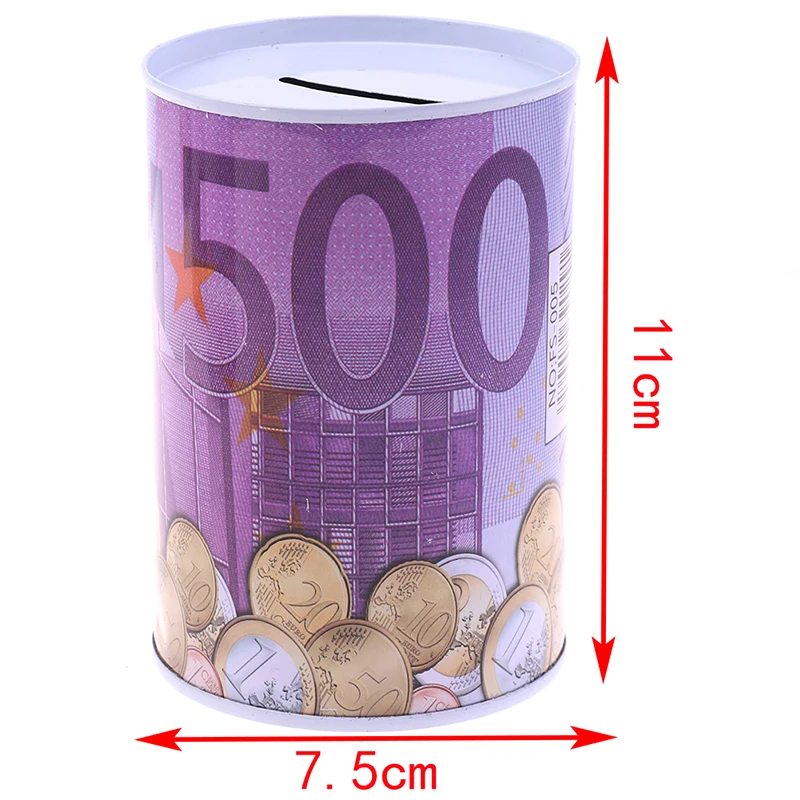 1pc Euro Dollar Money Box Safe Cylinder Piggy Bank Banks For Coins Deposit  LTcy 