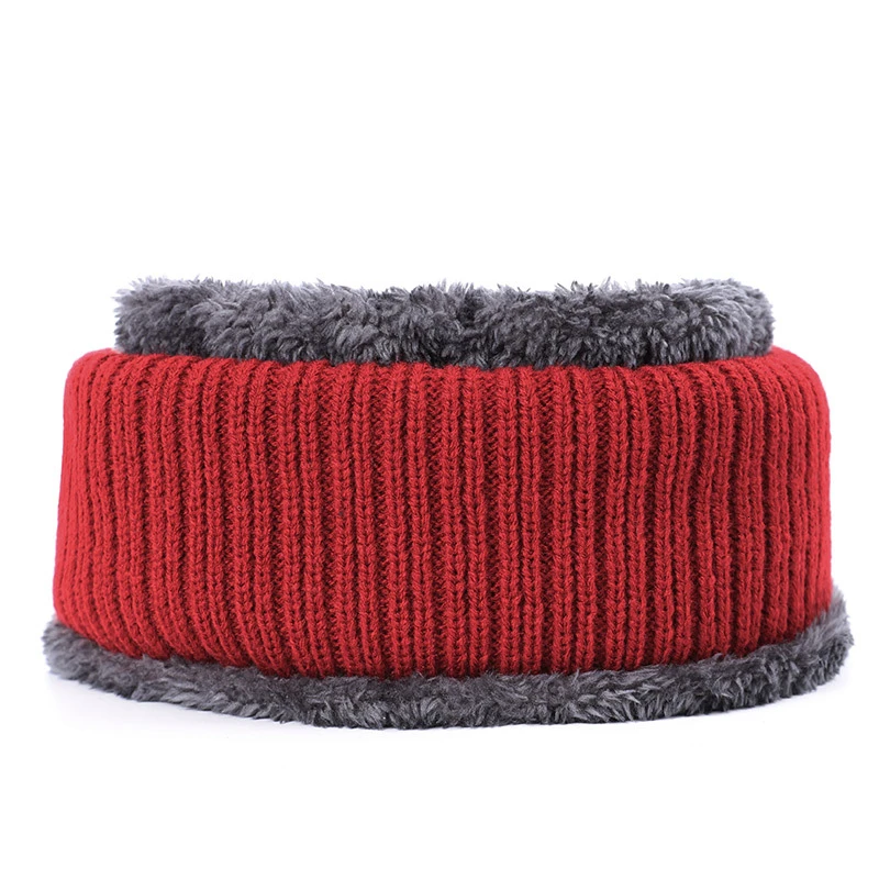 style2 scarf red Комплект из 2 предметов, зимняя шапочка-шарф, теплая вязаная шапка, толстая вязаная шапка с черепом для мужчин и женщин, зимняя шапка унисекс, вязаная шапка s, 12 цветов - Цвет: style2 scarf red