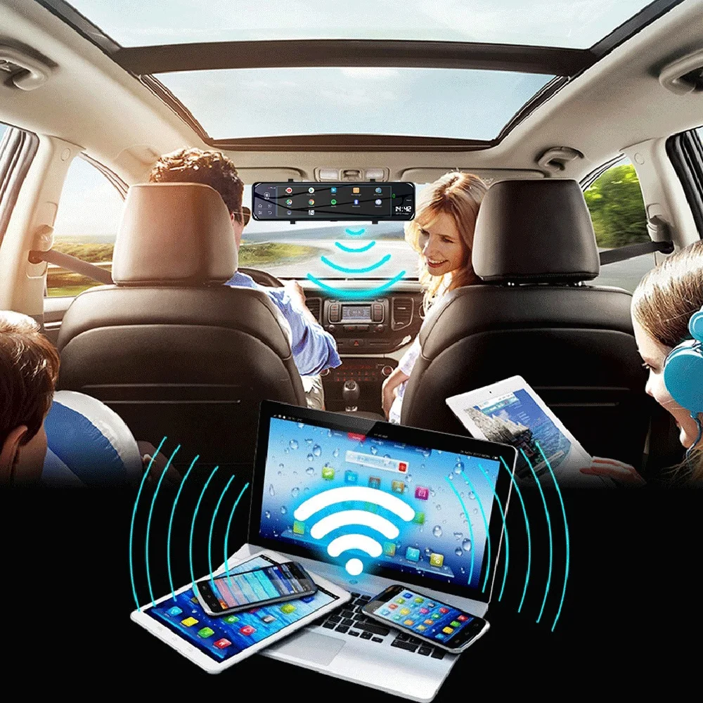 Зеркало видеорегистратор ADAS 12 дюймов 4G Android 8 1 1080P GPS Wi Fi Bluetooth ночное
