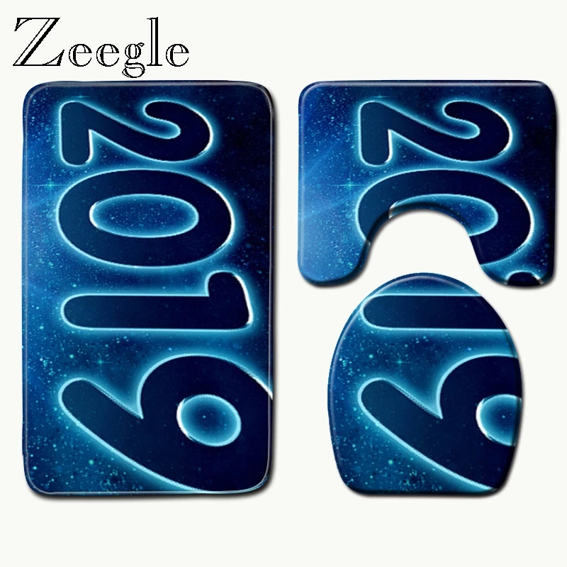 Zeegle 3 шт. нескользящий коврик для пола, коврики для ванной комнаты, коврик для туалета, крышка для унитаза, напольный коврик для ванной, душ, машинная стирка, коврики