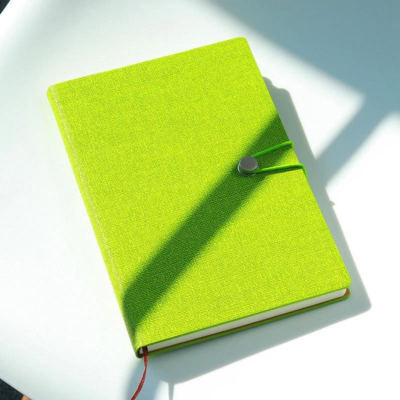 Модная простая деловая кожаная записная книжка А5, одноцветная записная книжка, блокнот-журнал ежедневник, офисные принадлежности - Цвет: Green