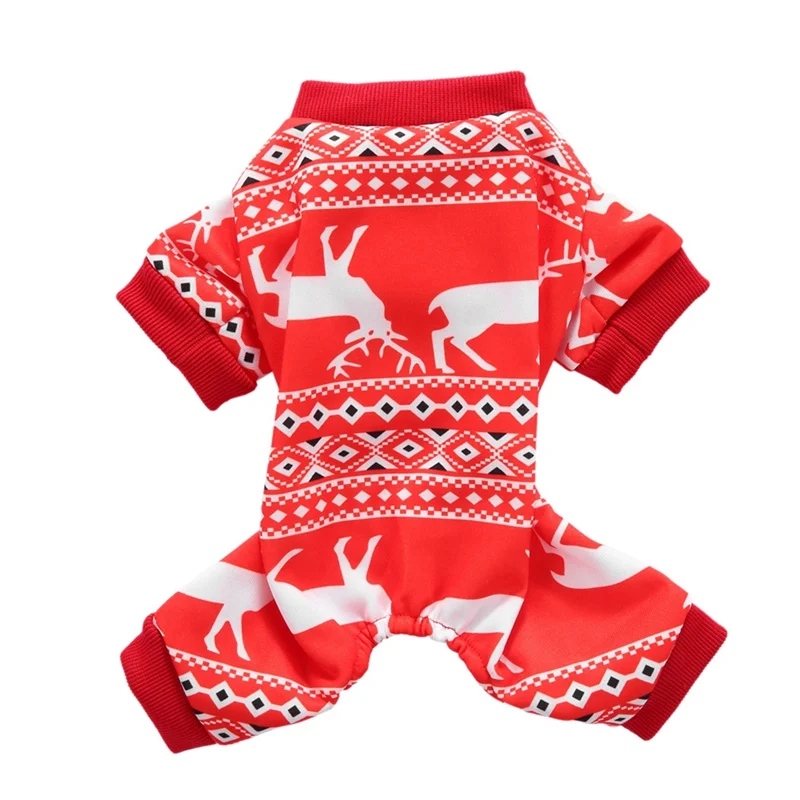 Домашний Рождественский Карнавальный костюм для маленьких и средних собак, теплый комбинезон для осени и зимы - Цвет: Красный