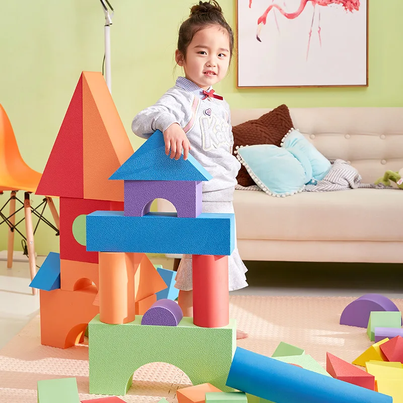 

Baby Toys Building Blocks Eva Foam Non-Toxic Non-Recycled for Children Soft Color Bright Brinquedos Juguets 50 Pcs