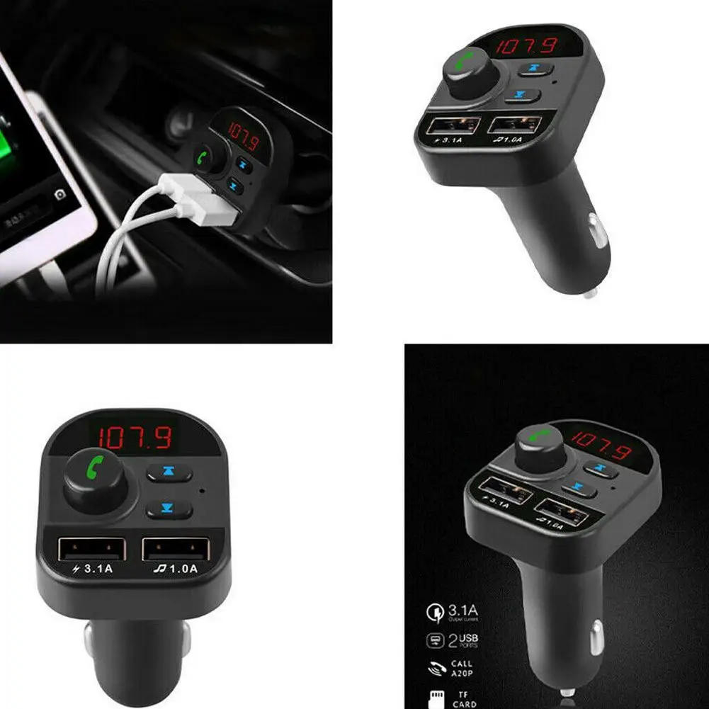 USB Bluetooth 5,0 автомобильный комплект 4.1A двойное зарядное устройство для телефона USB fm-передатчик беспроводной аудио приемник lcd цифровой дисплей напряжения