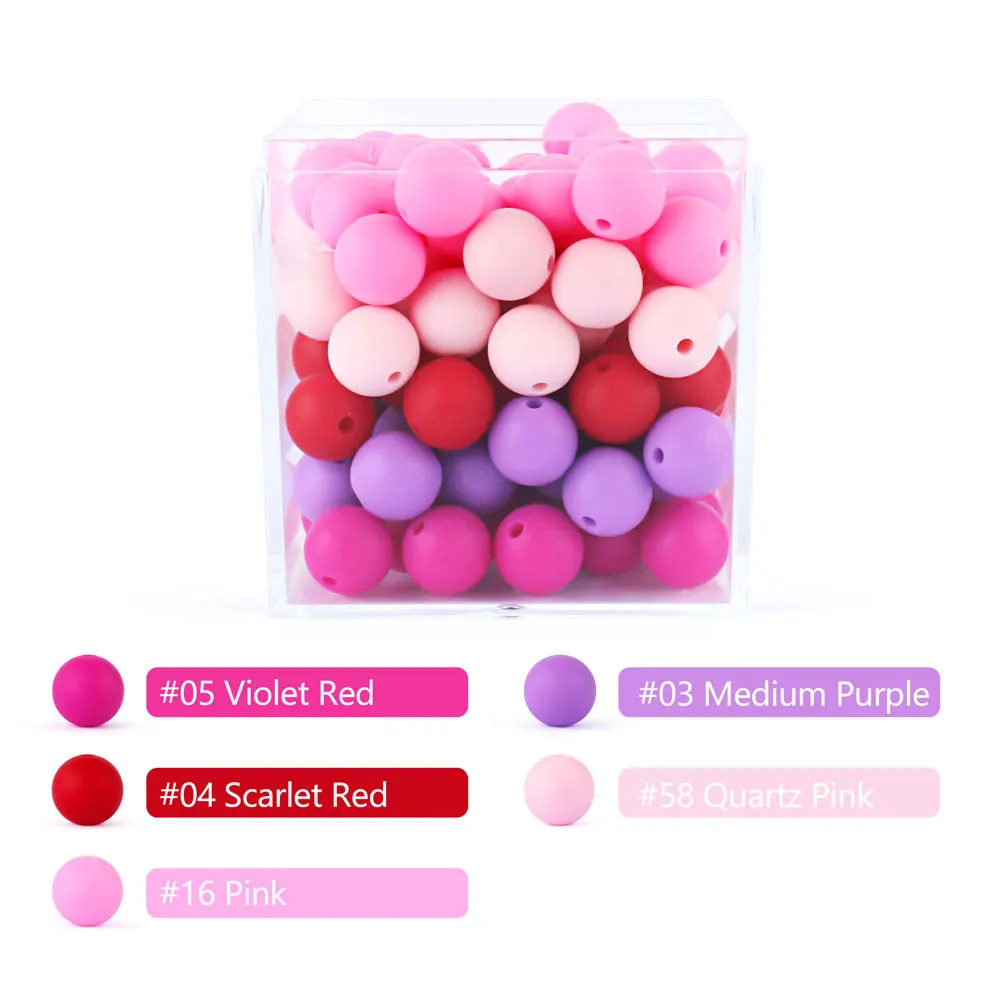 15mm Silicone Beads Food Grade DIY Pacifier Chain Necklace Chewable Nursing Silicone Teether Accessory Baby Teething Bead teething toys baby teething toys silicone teething toys silicone beads silicone teething beads sensory chew necklaces silicone teether 10pcs